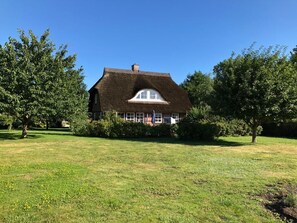 Blick vom Garten aus auf das Haus