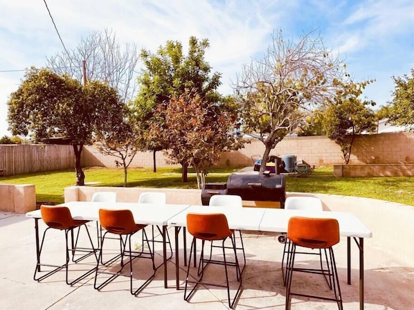 Set up for outdoor seating