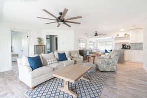 Living Room, lounge after being sun kissed at the beach all day. 