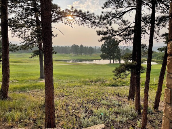 View from your porch, 14th hole fairway and Lake Shoshone
