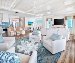 Your spacious second-floor Living Area provides plenty of seating and incredible gulf views.