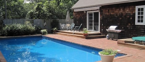 Private backyard pool and spa