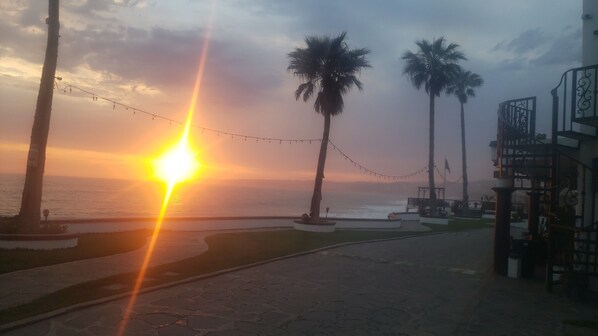 Sunset by the oceanfront walks