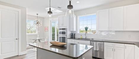 Spacious kitchen with island