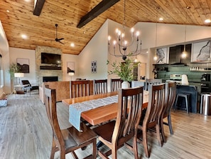 Open dining room and spacious living room