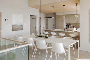 Enjoy meals with a view in our luminous bay windows and spacious dining area.