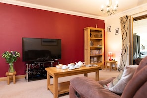 Bracken House living room and TV