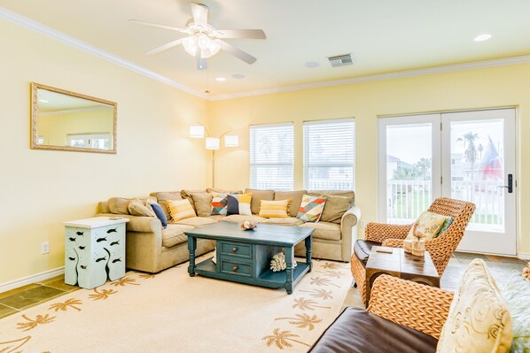 Large comfortable sectional, great to enjoy family movie nights