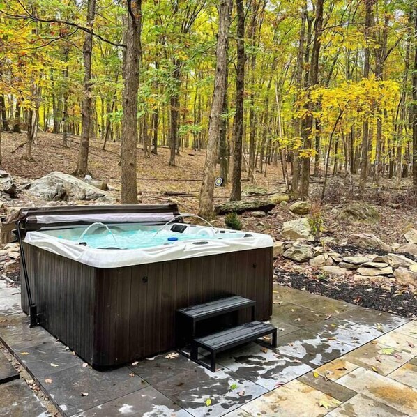 Newly added hot tub!