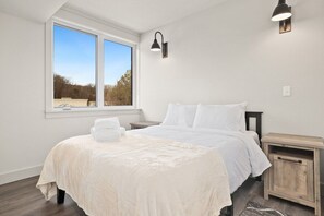 Our second bedroom has a Queen-size bed, closet and nearby bathroom.