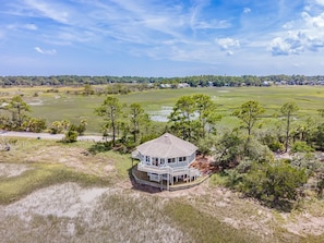 Enjoy panoramic views of the marsh and wildlife from just about every window.