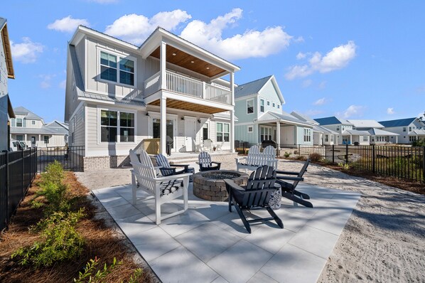 Spectacular home with multiple outdoor areas, gas fire pit and new landscaping
