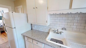 Kitchen with Granite counter tops.  There is a Keurig (not pictured).