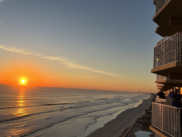 Wake up to sunrise on the private east balcony