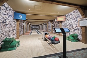 Head to the private bowling alley for some friendly competition!