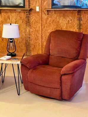 This recliner is so comfy.
