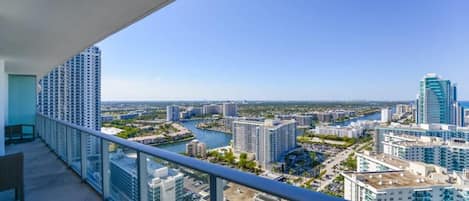 View of the city from the balcony