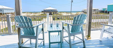 Take in beautiful ocean views from our front porch.