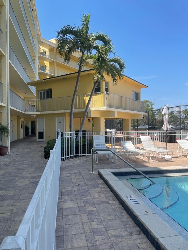 Bungalow overlooks the pool!
