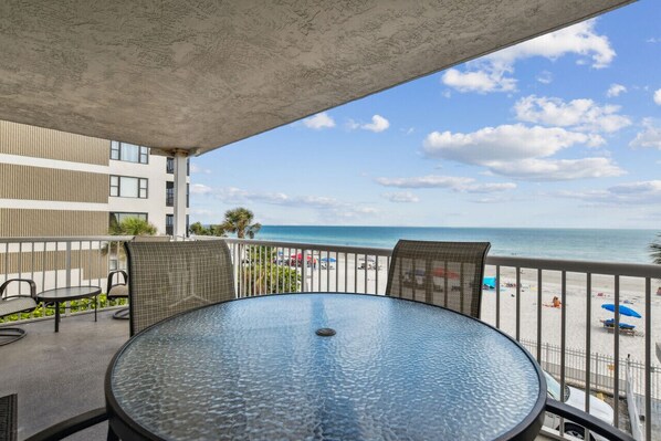2nd Floor balcony overlooking the emerald Gulf of Mexico