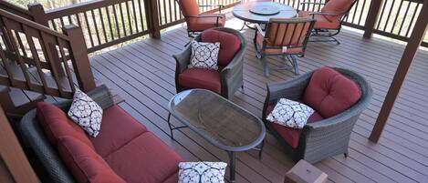 Spacious Seating Area on Covered Deck