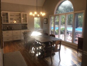 Dining room with seating for 8.