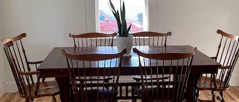 Sit down, play a game, eat, and enjoy your family and friends in the dining room