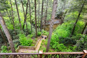 Walk down the stairs to enjoy the creek view even closer. 