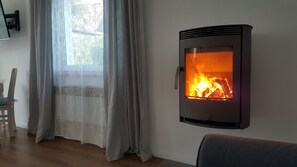 der gemütliche Kamin - Holz ist vorhanden