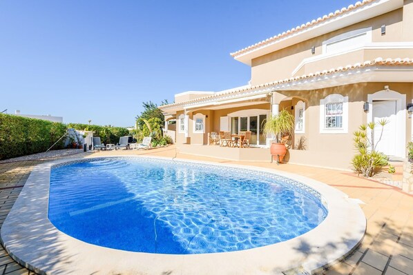 outdoor pool area