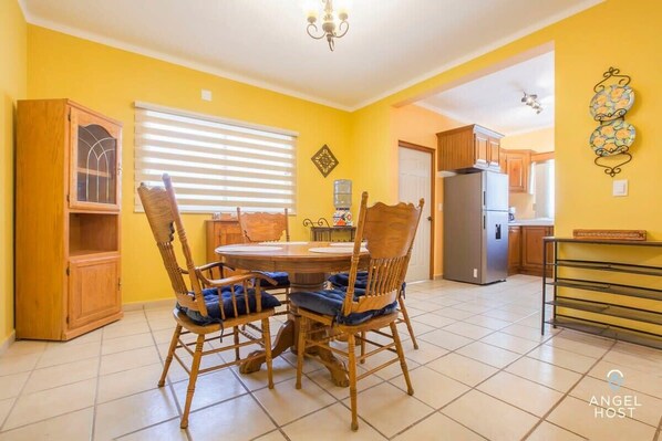 A lovely dining table for sit-down meals
