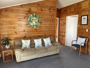 Open plan kitchen, dining and lounge, which flows onto front deck