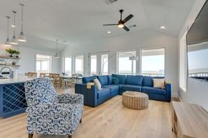 Living Room | 3-Story Beach House | Free WiFi | Smart TV