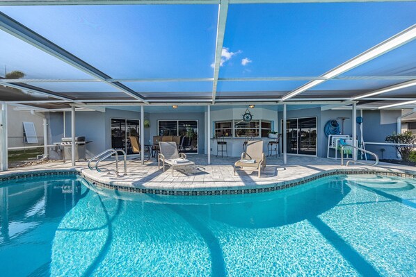 heated pool with southern exposure
