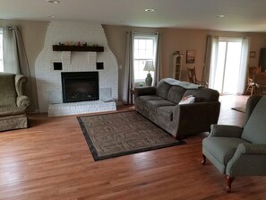 Living room with electric fireplace