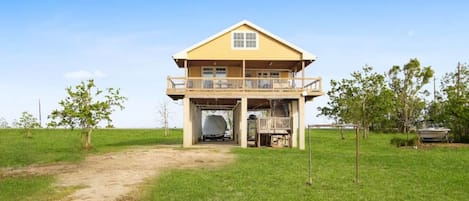 Lots of outdoor space with deck views and private boat parking!