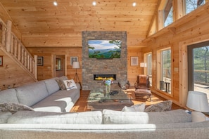 Main Level Living Area with Gas Log Fireplace