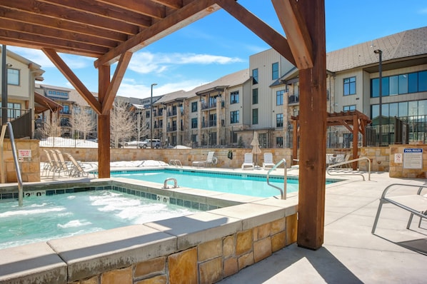 Common area hot tub and pool area