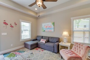 Living Room | Full Sleeper Sofa | Electric Fireplace