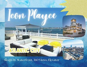 Welcome to Icon Playce, Atlantic City's most desirable airbnb. With its 7 decks, waterfront views, casino views, elevator, and spacious rooms, you'll be sure to have a memorable experience here!
