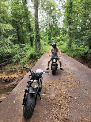 Trail areas. Bring your motorbike, ATV, or mountain bike.