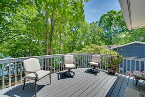 Deck | Charcoal Grill | Lake Access + View