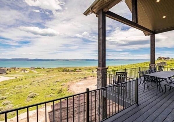 Gorgeous view of Bear Lake from the covered back deck.