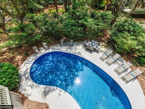 Pool view from living room patio