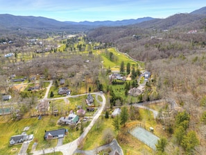 Ariel view of the scenic surrounding area. 