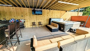 Huge Covered Pavilion at pool side!  Perfect for friends and family to gather 