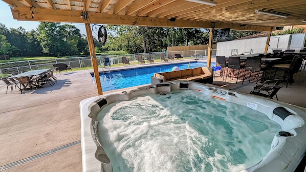 Hot Tub is $125+tax to add; It is completely cleaned between stays.