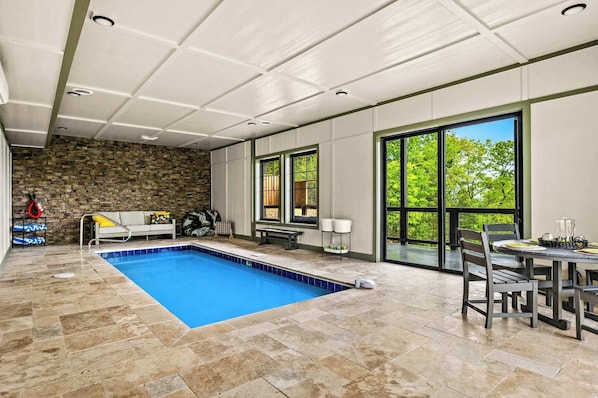 Dive into relaxation in the indoor pool, perfect for year-round enjoyment.