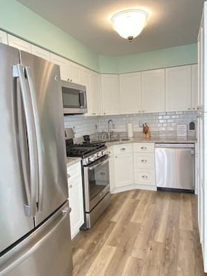 Our modern well-appointed kitchen is a cook's delight.