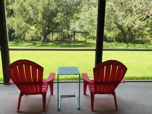 Large porch 800 sq ft face to beautiful backyard and boat house.